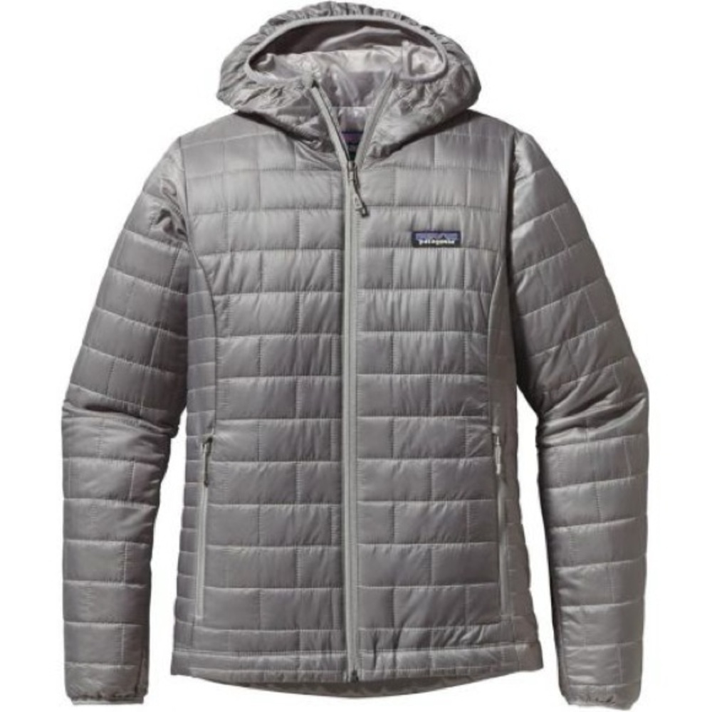 Patagonia Nano Puff® Hoody Women's Silver Gray Quilted Puffer Jacket Hiking S